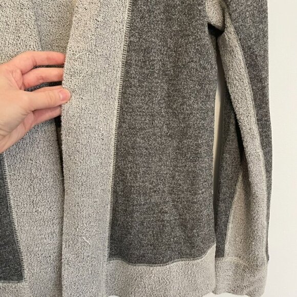 MAURICES Dark Gray Light Gray Colorblock Terry Cloth Open Front Cardigan Sweater - Picture 4 of 14